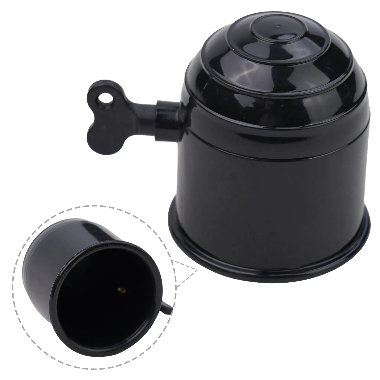 50mm Car Tow Bar Ball Cover Lockable Key Towing Hitch Trailer Protector Cap Black Silver Plastic Truck Car Prevent Loose Fall