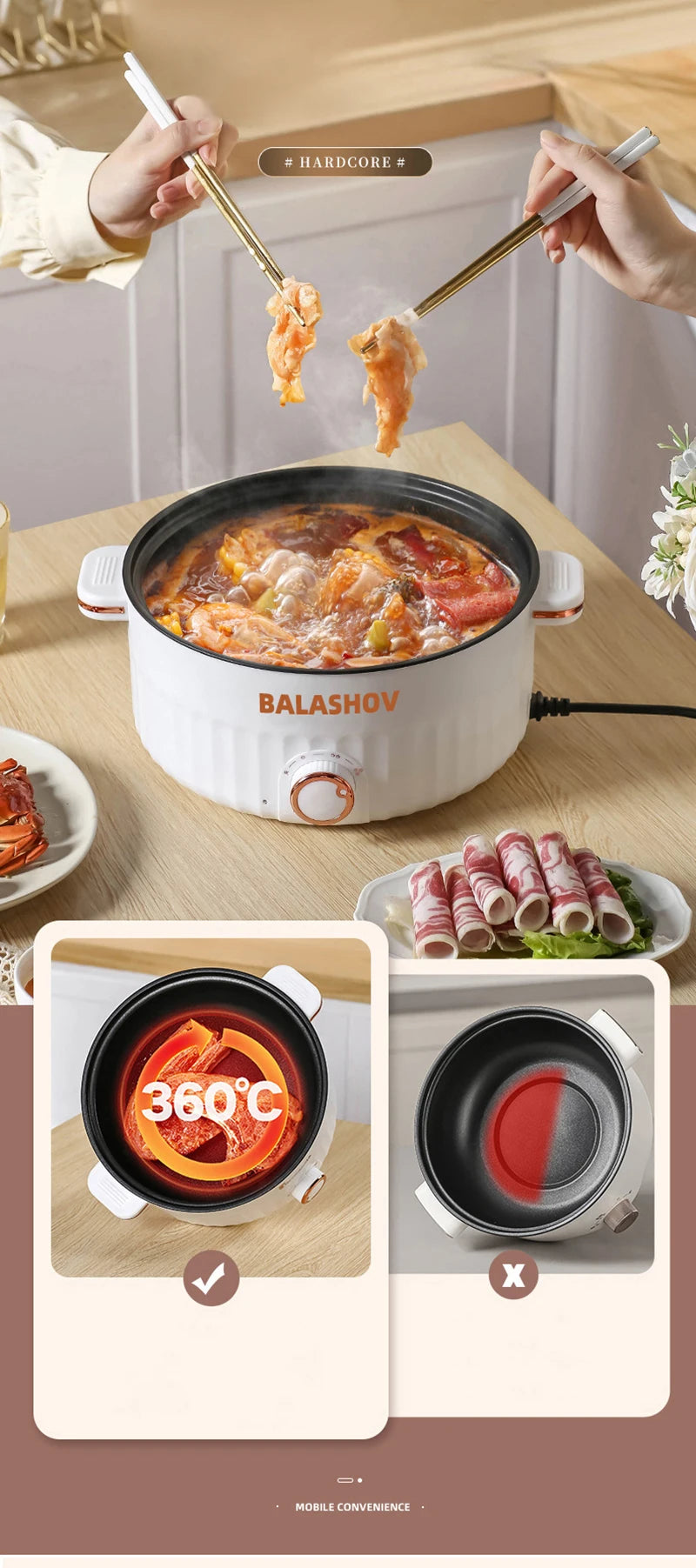 1.5L/3L Portable Electric Rice Cooker Multifunctional Double Layer Pan Non-stick Cookware for Kitchen and Home Appliance
