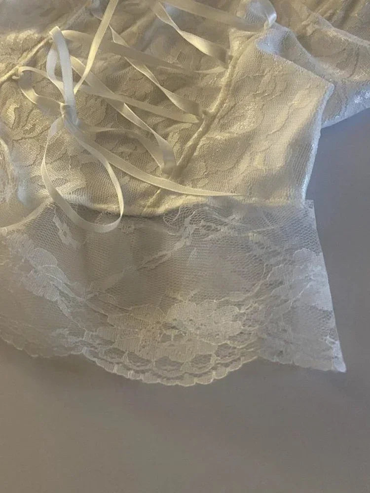 Clothes Blouses Sexy Crop Tops Women Corset Lace Bandage T-shirt Camisole Woman Sling Tank Top Fashion Sleeveless Waistcoat