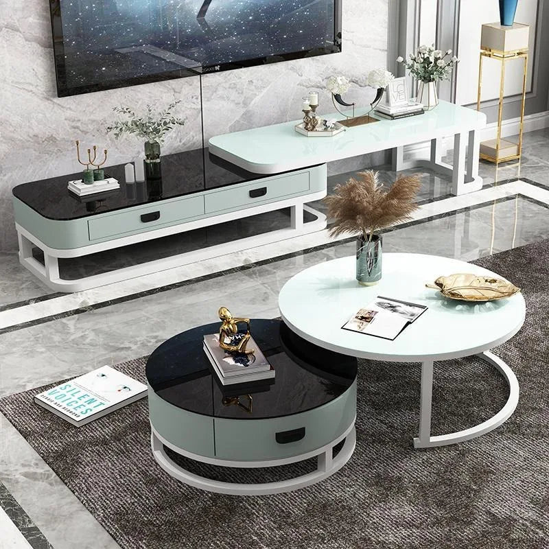 Frame Aesthetic Coffee Table Round Unique Floor Display Coffee Table Round Big Mesa Centro Salon Furniture Accessories