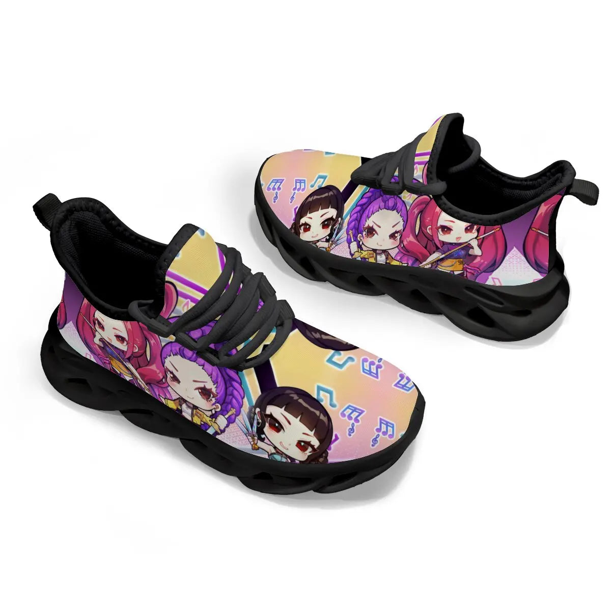 Children's Casual Shoes Cartoon Girls Music Notes Print Casual Sports Sneakers Casual Running Shoes for Men Women Larges