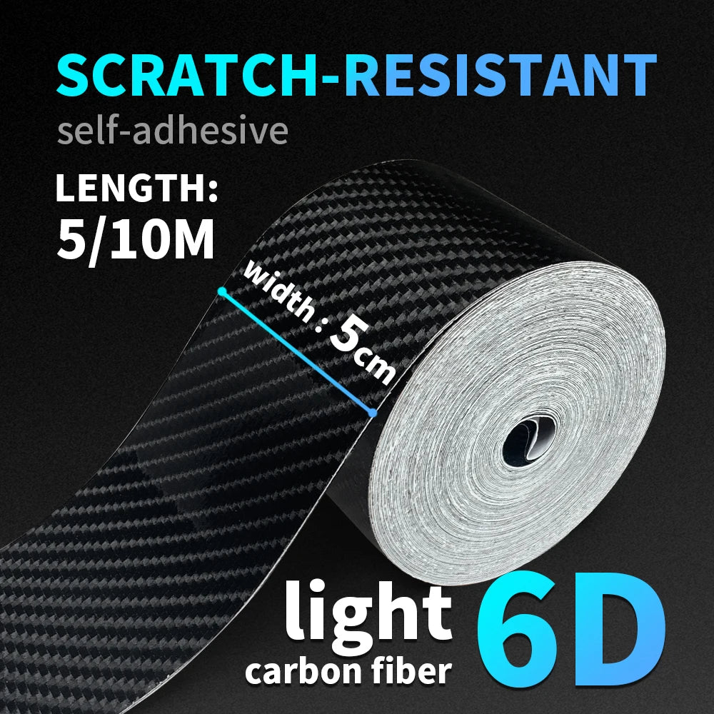 3D Carbon Fiber Car Sticker Paste Protector Glossy Black Vinyl Wrap Film Car Wrap Sheet Film Waterproof Protection Accessories
