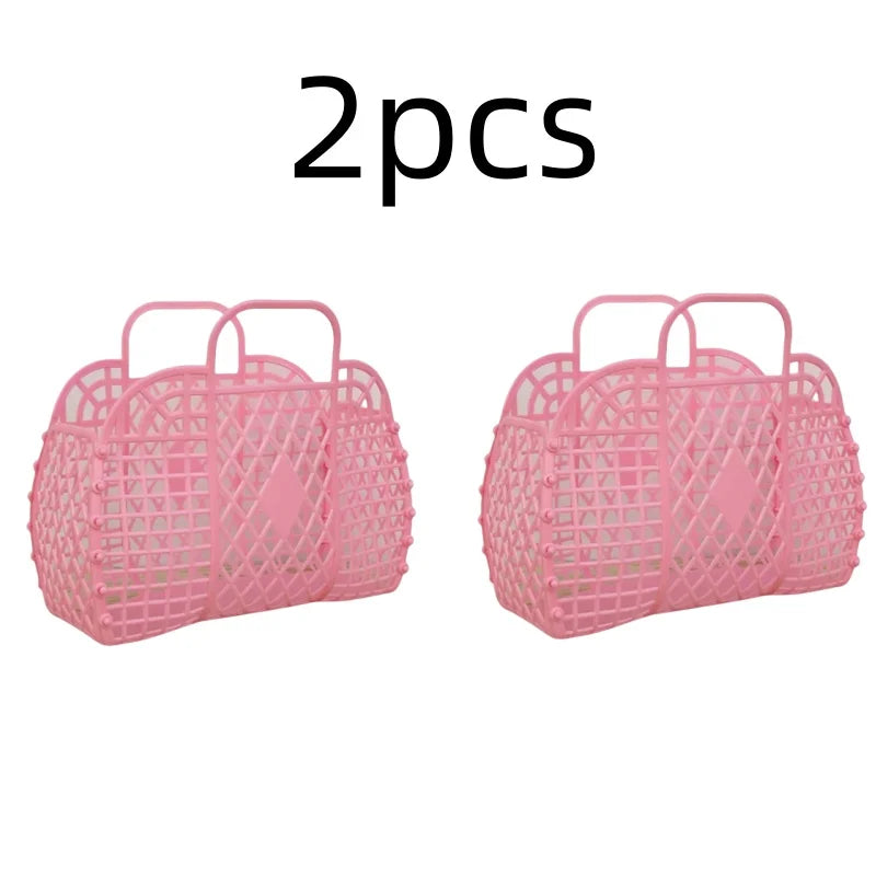 Detachable Shower Plastic Bath Bathroom Hollow Wash Storage Shopping Basket Home Storage Organization