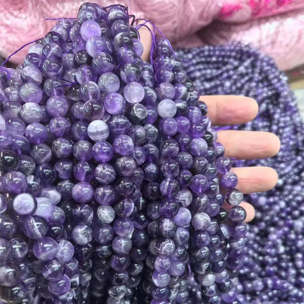 Natural Stone Beads Blue Tiger Eye Crystal Amethyst Rose Quartz Gemstone Bead for Jewelry Making Bracelet Necklace 4/6/8/10MM