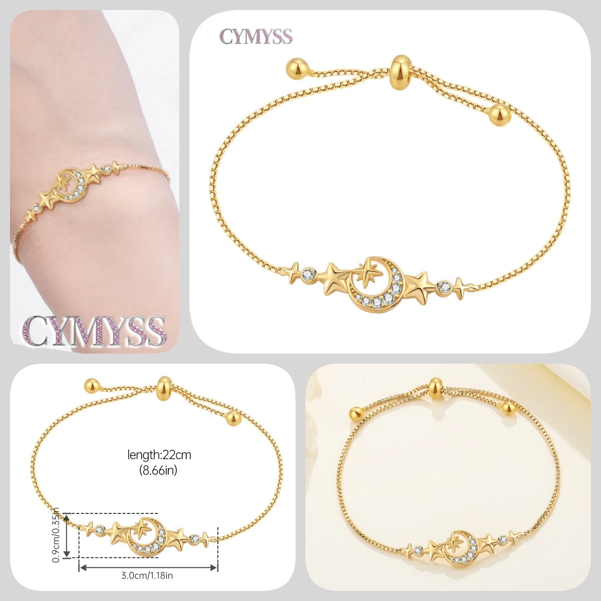 Original 925 Sterling Silver Zirconia Tennis Chain Bracelet for Women Adjustable Gold Color Hot Sale Ideal Birthday Party Gifts