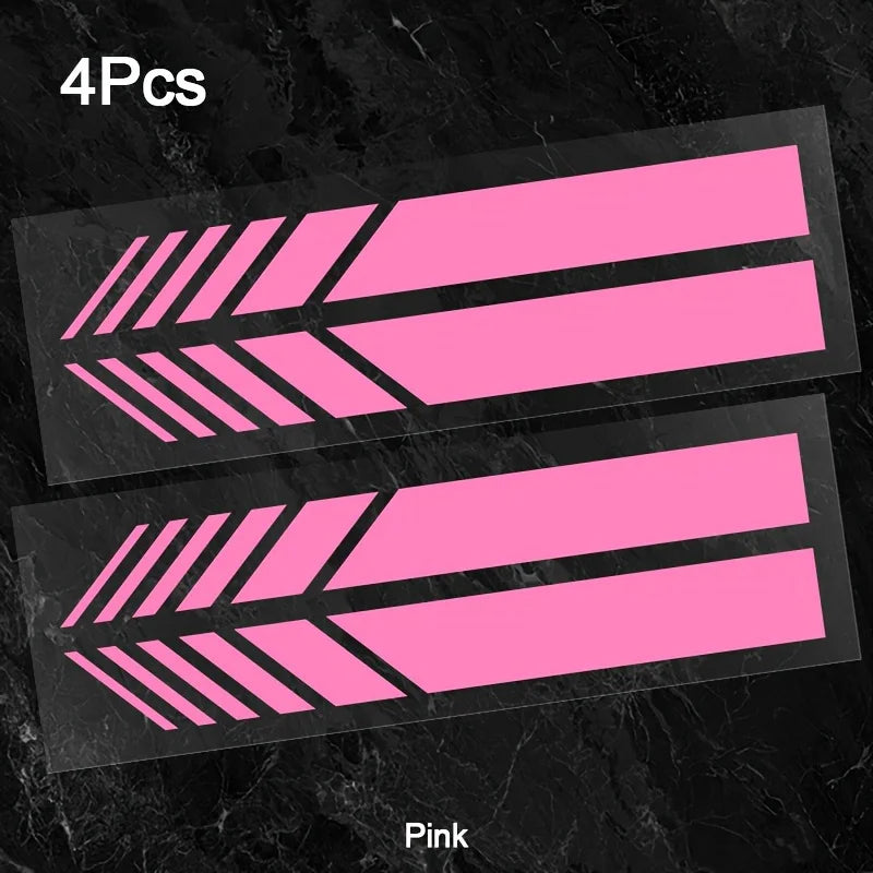 "Classic JDM Reflective Stripes Vinyl Decal Kit - 4pcs Self-Adhesive Car Body Stickers, Waterproof & Universal Fit"