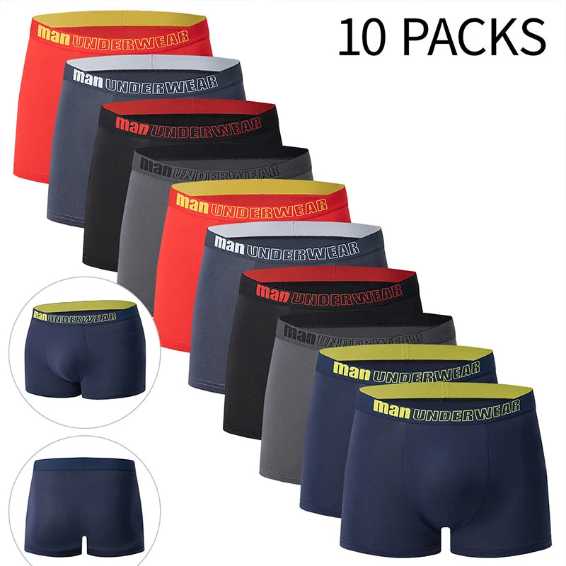4/10piece Men's European And American Size Printed Fashionable Underwear Comfortable Plus Size Boxer Shorts Casual Sports Shorts