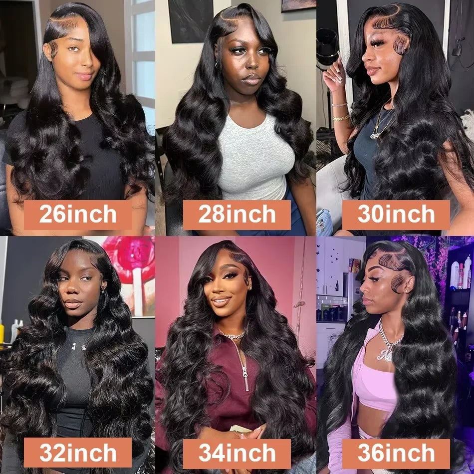 30 32 Inch Full Head Body Wave Bundles 100% Raw Human Hair Weaving Virgin Hair Extensions 1 3 4 Pcs Natural Black Color Double Weft Remy Hair Thick Full Ends Hair Bundles