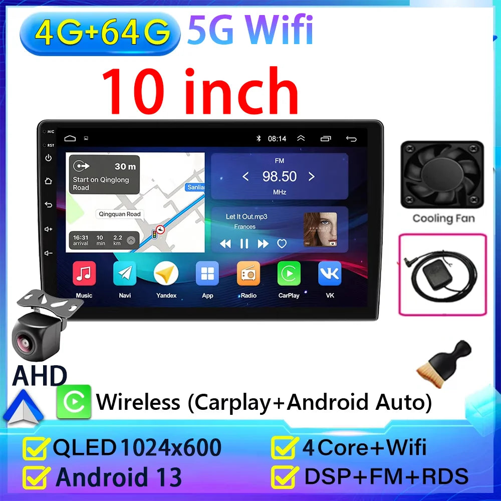 2 Din Universal Android 13 Car Radio 7/9/10 Inch Wireless CarPlay Android Auto GPS Bluetooth Multimedia Head Unit for Toyota