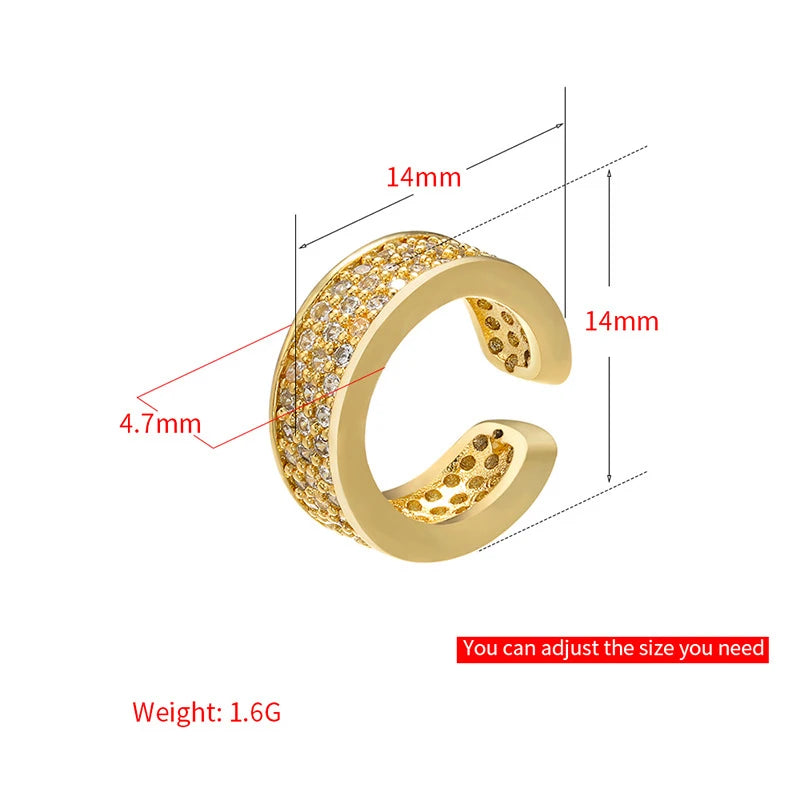 Single One Ear Clip Earrings Cuff Arrow Heart Star Cross Rainbow T CZ Gold Silver Color Earring Jewelry Aretes No Pierced Cubic