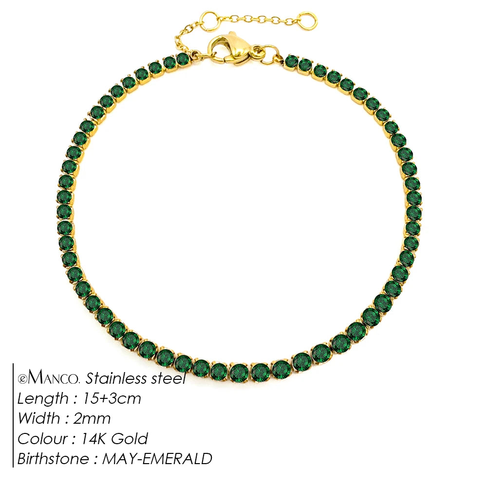 EManco Stainless Steel Women's Zirconia Tennis Bracelet Classic Bridal Accessories Wholesale