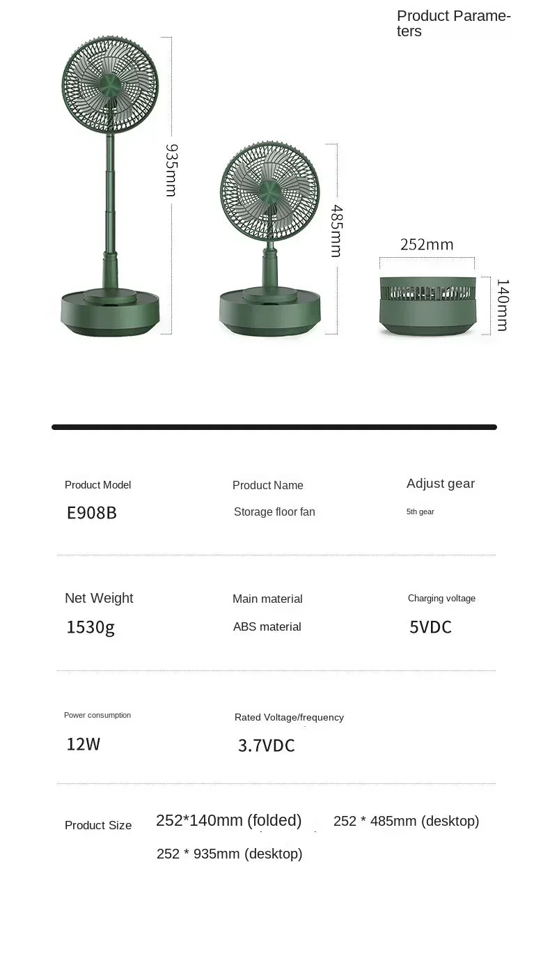 36V/110V/220V  Small Home Appliance Suspended Floor Fan with Powerful Airflow and Adjustable Height AJ