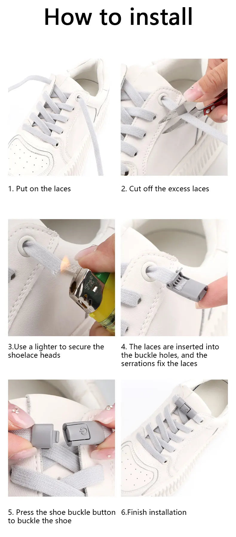 Press Lock Shoelaces Without ties Colorful Lock Elastic Laces Sneakers Kids Adult Flats No Tie Shoe laces for Shoes Accessories