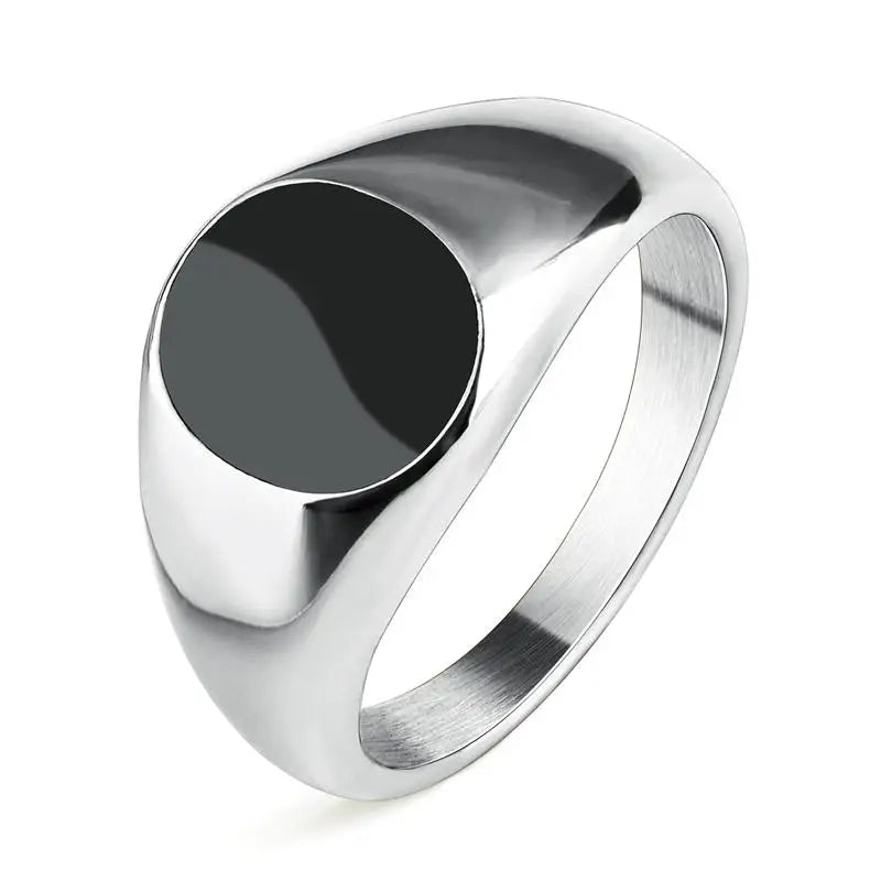 Jiayiqi Men'S Ring Punk Rock 316L Stainless Steel Signet Ring For Men Hip Hop Party Jewelry Male Wedding Gift Custom accept