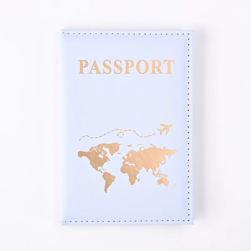 Fashion Passport Protective Cover World Pattern Travel Passport Holder Wallet Gift PU Leather Card Case Cover Unisex Storage Bag