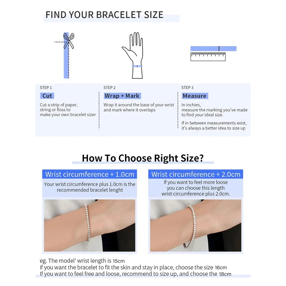 Fashion Simple 3-6.5mm D VVS1 Moissanite Tennis 925 Sterling Silver Single Row Classics with GRA Bracelet for Women Man Jewelry