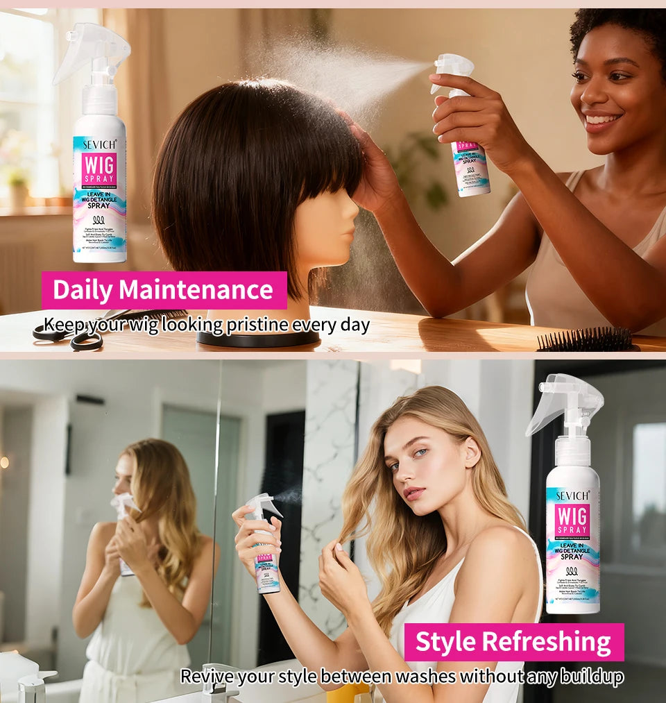 Wig Spray 100ml Moisturizer Care Spray for Wig Keratin Soft Smooth Frizz Damaged Repair Hair Mask Leave-in Conditioner Hair Care