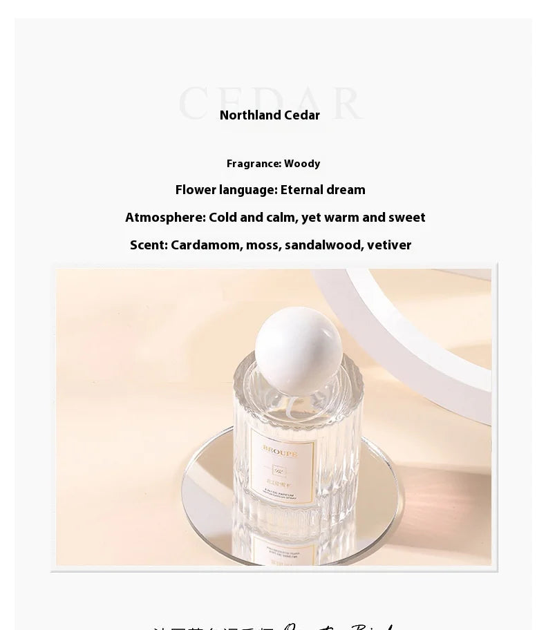 Northern Cedar Perfume for Women Floral Woody Eau de Parfum Long Lasting Fresh Winter Inspired Fragrance 50ml Parfum for Ladies