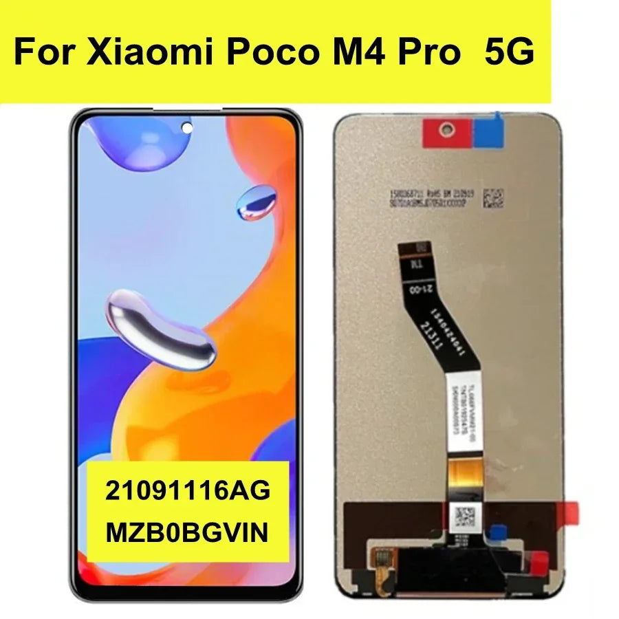 6.6" IPS LCD For Xiaomi Poco M4 Pro 5G LCD Display Touch Screen Digitizer Assembly 21091116AG MZB0BGVIN