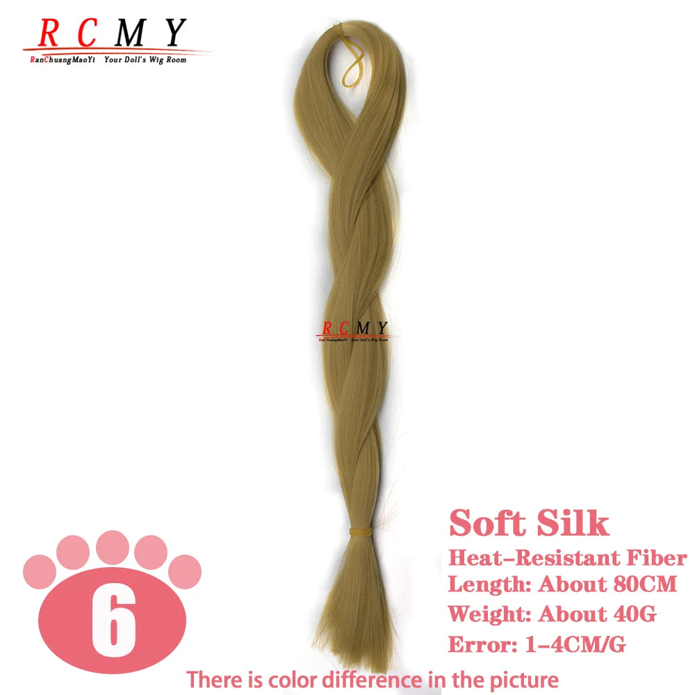 RCMY Soft Silk Doll Hair BJD/SD Blue Doll Wig Heat-resistant Synthetic Nylon Fiber 1/3 1/4 1/6 Doll Accessories