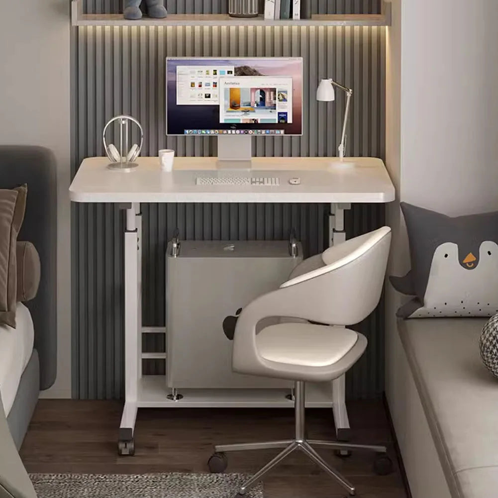 Bedroom Dormitory Movable Bedside Laptop Table Height Adjustable Bedside Table With Wheels Desk Tray Table