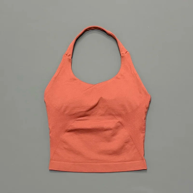 Women Sports Yoga Vest Running Gym Top Fitness Quick-Dry Workout Vest High Elastic Yoga Tank Top Gym Seamless Workout Sports Bra