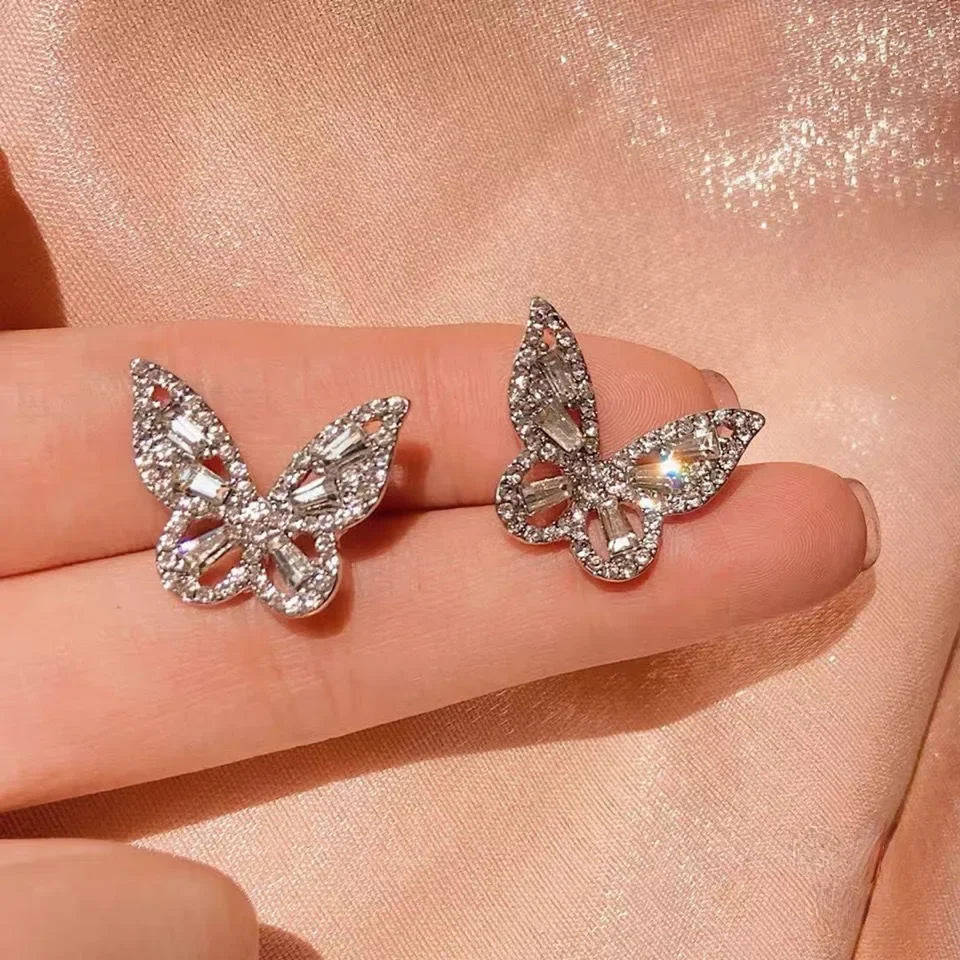 A Pair Vintage Couples Creative Angel Wings Stud Earrings Women Punk Studs Birthday Jewelry Gift