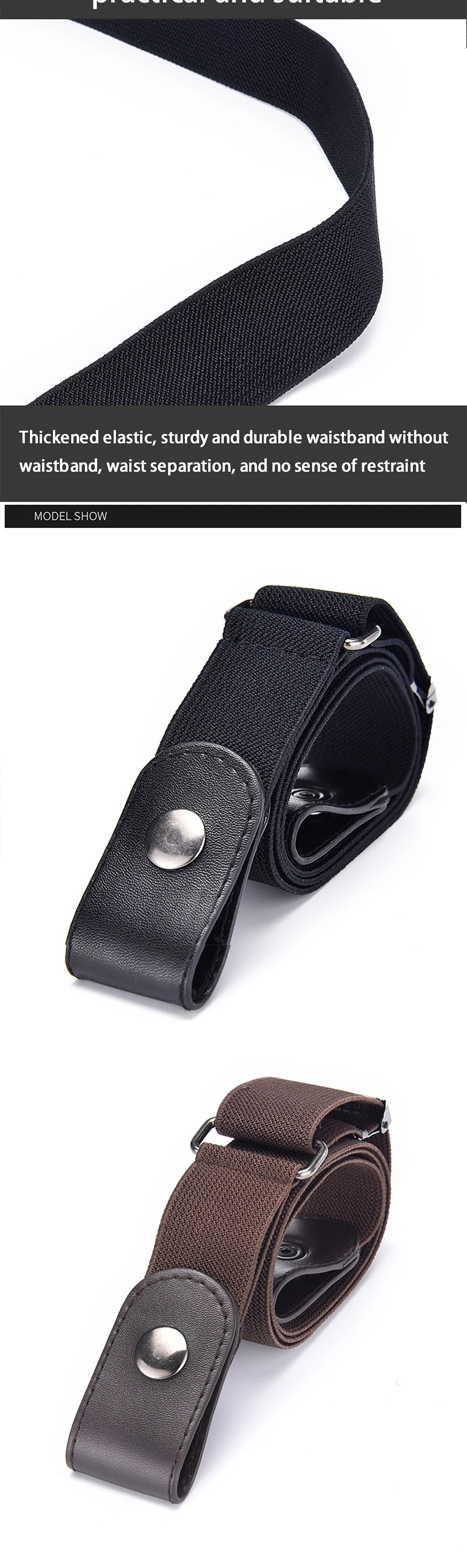 Adjustable Stretch Elastic Waist Band Invisible Belt Buckle-Free Belts for Women Men Jeans Pants Dress No Buckle Easy To Wear