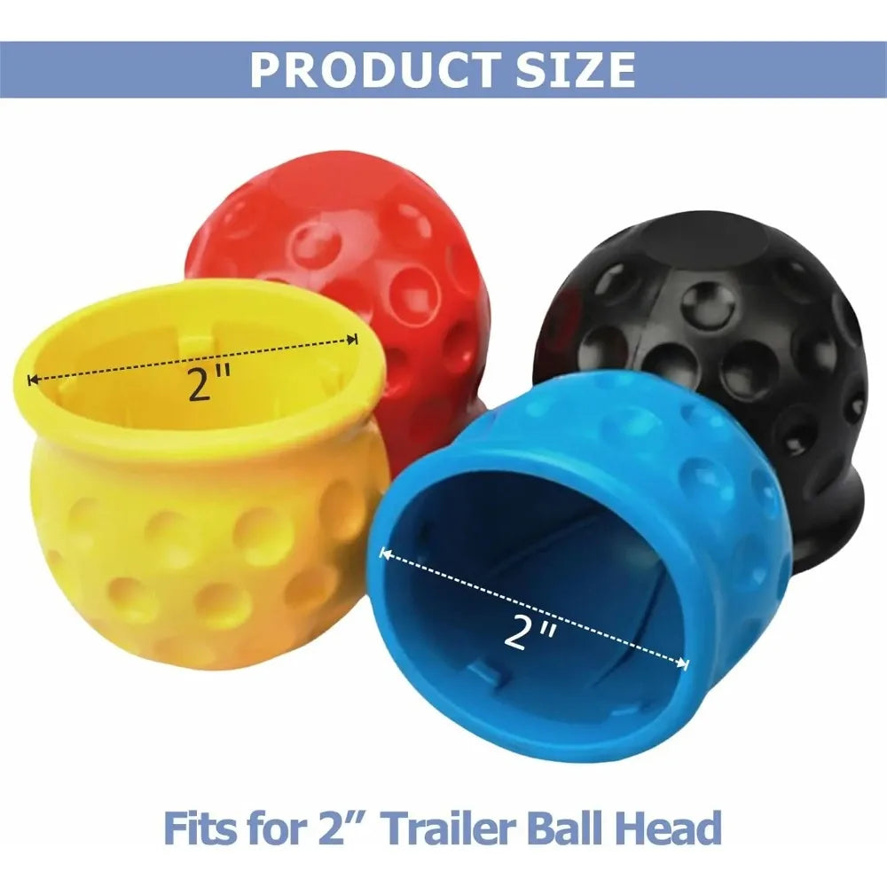 4pcs Universal 55MM Tow Bar Ball Cover Cap Trailer Ball Cover Tow Bar Cap Hitch Trailer Towball Protect Car Accessories