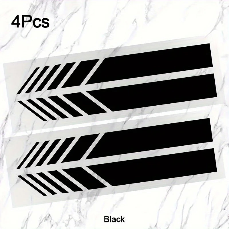 "Classic JDM Reflective Stripes Vinyl Decal Kit - 4pcs Self-Adhesive Car Body Stickers, Waterproof & Universal Fit"