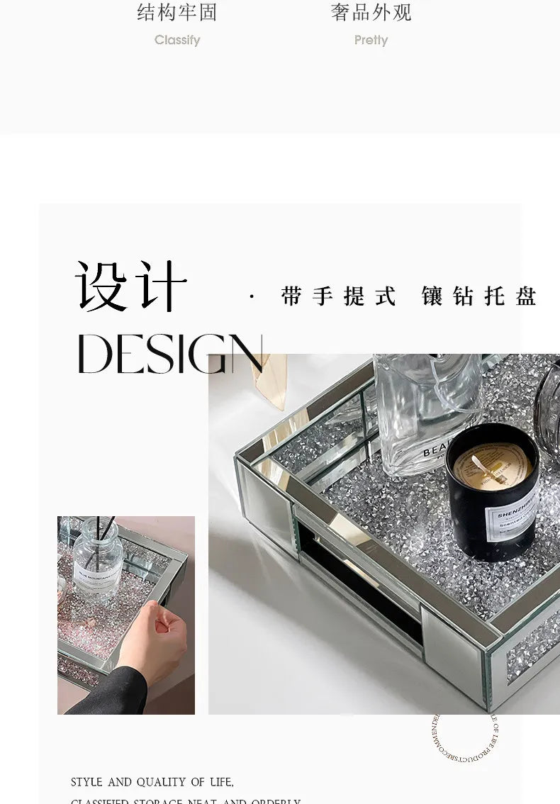 Luxury-inspired desktop skincare organizer, vanity perfume tray, and key holder