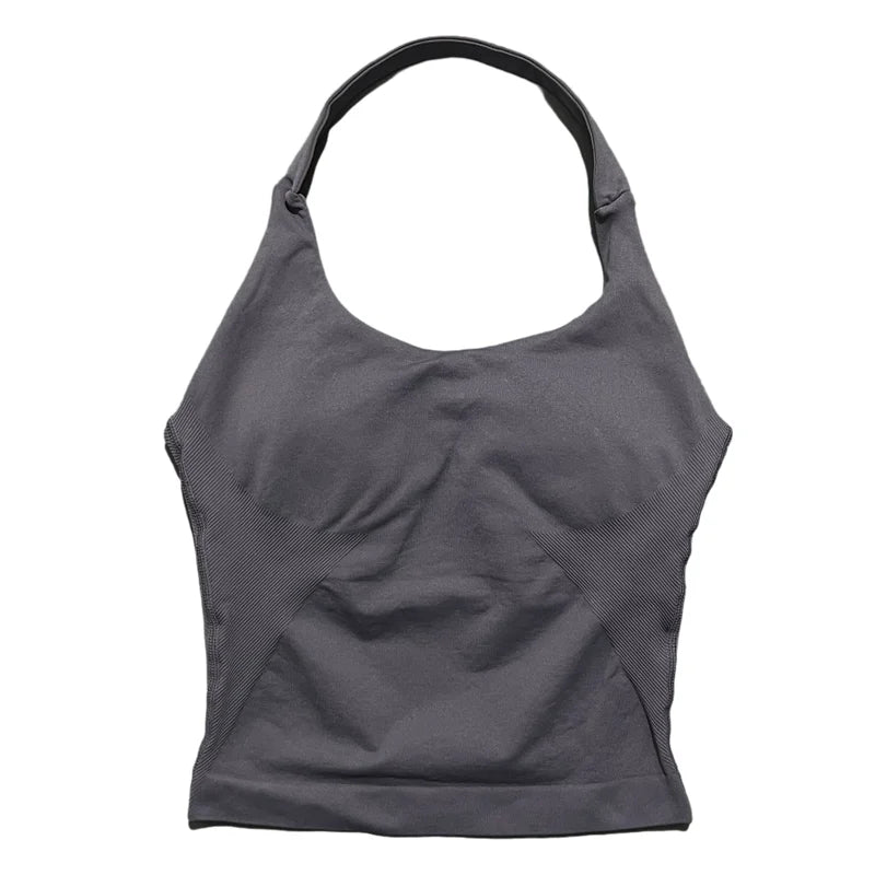 Women Sports Yoga Vest Running Gym Top Fitness Quick-Dry Workout Vest High Elastic Yoga Tank Top Gym Seamless Workout Sports Bra