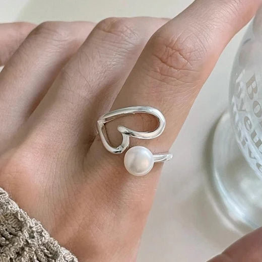 925 Sterling Silver Metal Flower Shell Geometric Rings For Women French Retro Romantic Open Thai