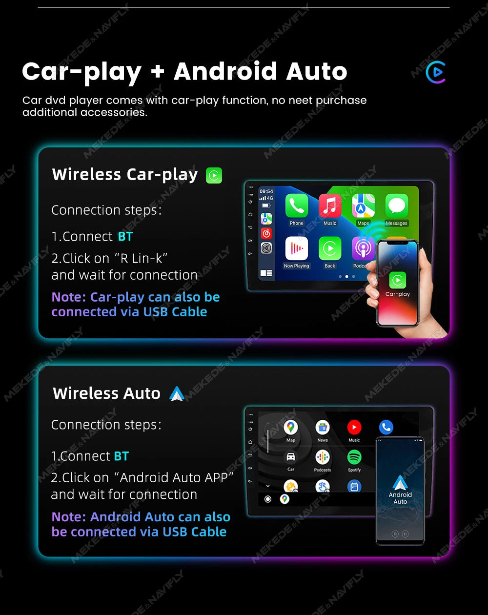 MEKEDE Android 15 Autoradio Head Unit 2 Din Car Radio Stereo Navigation Carplay For Hyundai i20 2008-2012 Car multimedia player