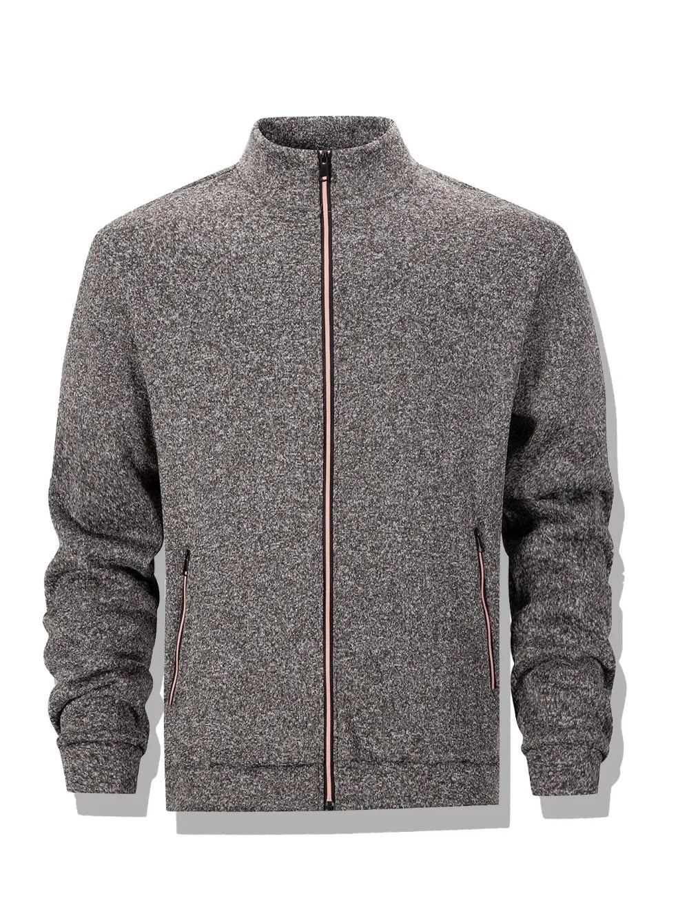 Men's Casual Sweatshirt Jackets Full Zip Up Cardigan Stand Collar Jacket Autumn Winter Male Outdoor Windproof Warm Coat