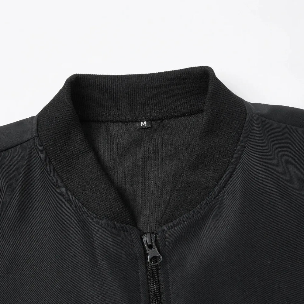 1pcs Spring and Autumn New Baseball Collar Short Loose Solid Color Jacket Men's Business Casual Thin Coat Trend