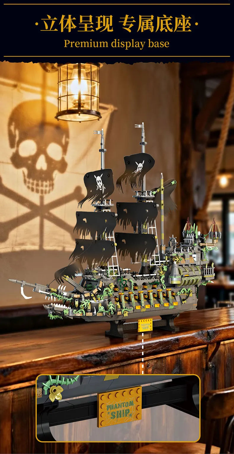 2434pcs Pirate Ship Building Blocks, Flying Dutchman Bricks Set, Educational STEM Toys for Boys, Creative Gift for Kids