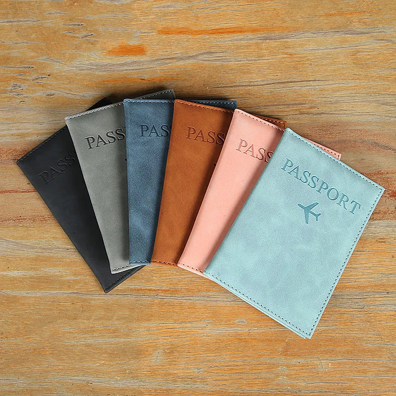 PU Leather Passport Cover For Men & Women World Map Travel Passport Case Organizer - Protective Card Holder ID Document Covers