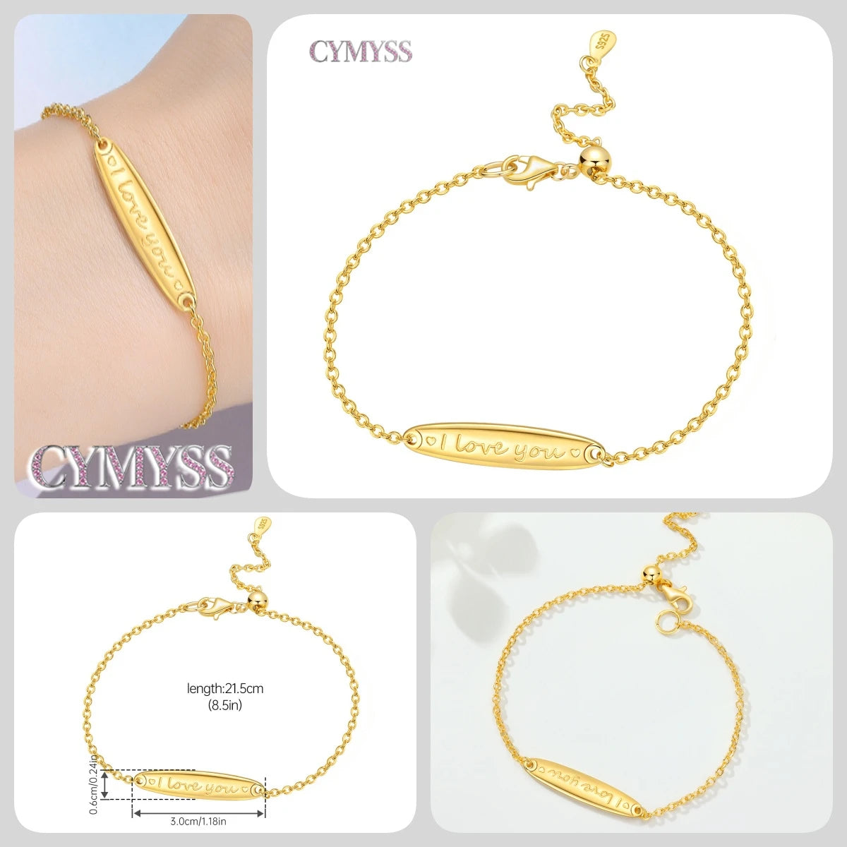 Original 925 Sterling Silver Zirconia Tennis Chain Bracelet for Women Adjustable Gold Color Hot Sale Ideal Birthday Party Gifts