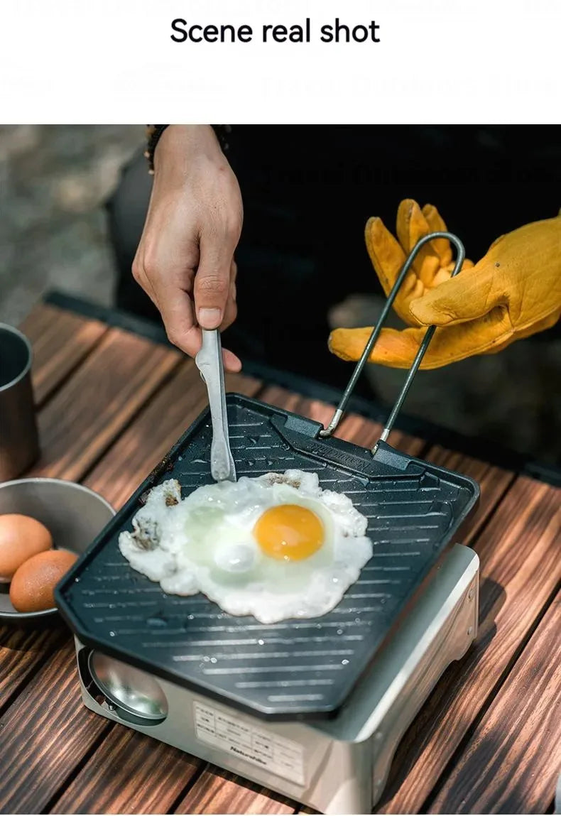 Naturehike Camping Frying Pan Cookware Folding Non-stick Pan Outdoor Ultralight Portable Easy Clean Grill BBQ Plate