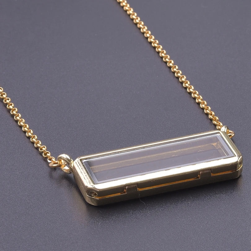 1Pc Trendy Sweet Love Glass Reliquary Photo Locket Pendant Necklaces Goth Heart Cremation Ashes Urn Relicario Collares Jewelry