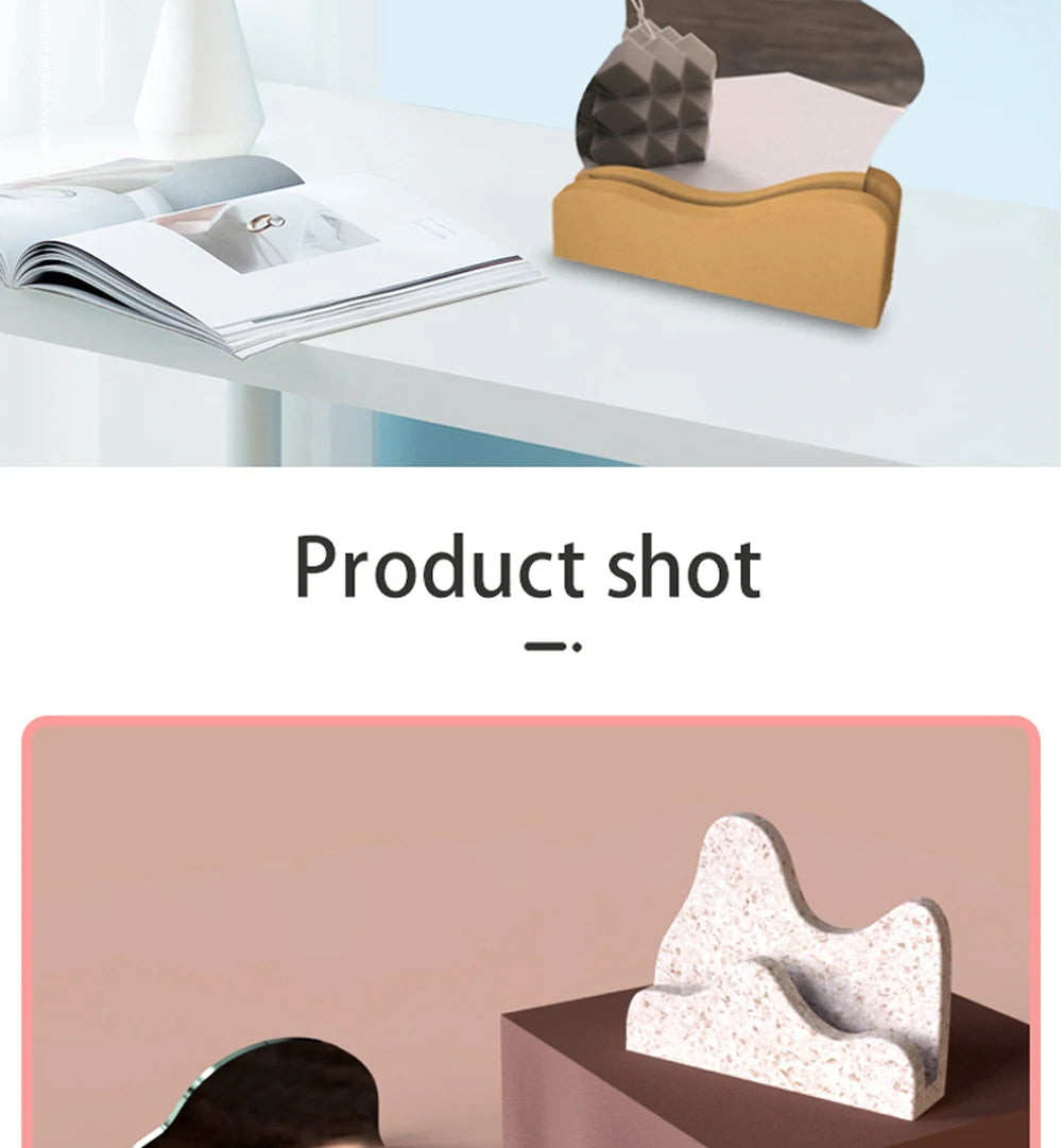 Concrete Mirror Bracket Silicone mold Wavy Mountain Design Card Holder molds Creative silicone mold for office furniture