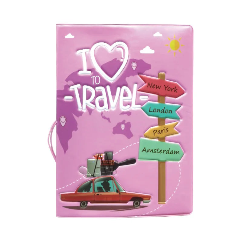 Fashion Emboss Women's Passport Cover Print Girls Boys ID Card Holder Travel Ticket Passport Case Drop Shipping