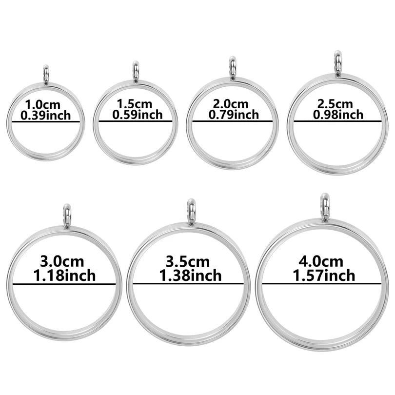 1Pc Stainless Steel Round Reliquary Photo Coin Holder Locket Pendant Openable Glass Cremation Urn Relicario Colgantes Jewelry