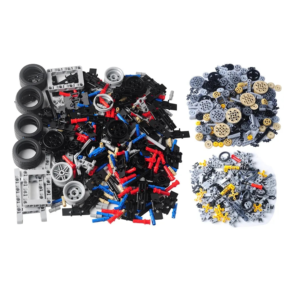 768PCS Technical Parts Building Kit Gears Axles Wheels Connector MOC Bricks Bulk Educational STEM Toys For DIY Car Robot Models