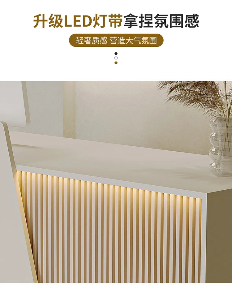 Customized Professional Reception Counter Simple Design Style Reception Desk Creative Storage Theke Empfang Office Furniture
