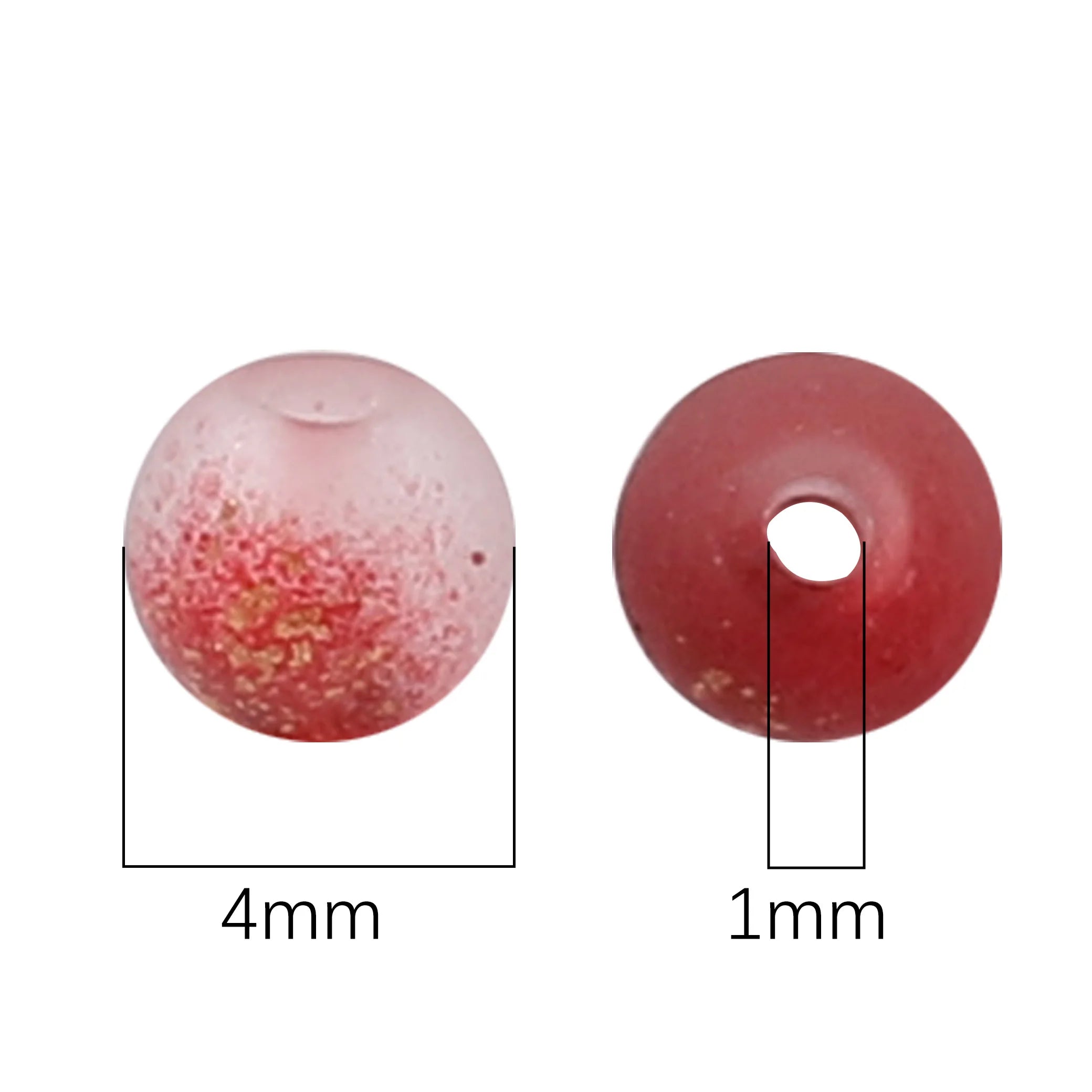 100Pcs 4mm High Quality Frosted Gold Splattered Glass Rice Beads Loose Beads for Handmade Jewelry DIY Bracelet Necklace Material