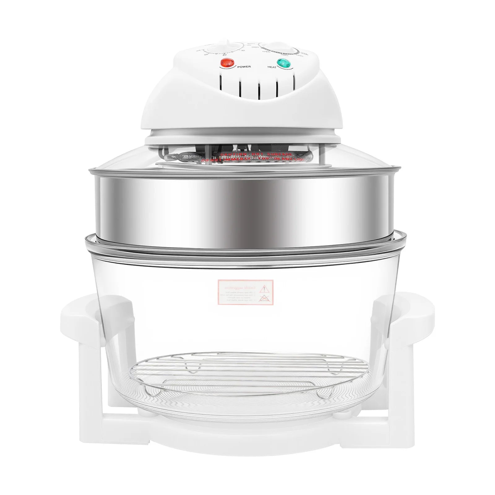 110V 17.96Qt Visual Air Fryer 1200-1400W 360° Hot Air Circulation Oil-Free Cooker with Grill Rack for Home Kitchen