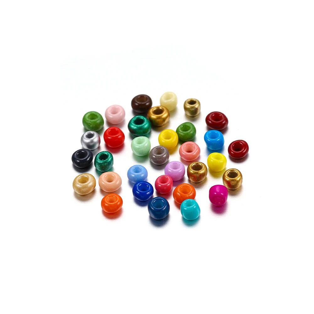 300/600Pcs 3/4mm Charm Glass Beads Czech Seed Beads Small Round Loose Beads for DIY Jewelry Making Earrings Bracelet Wholesale