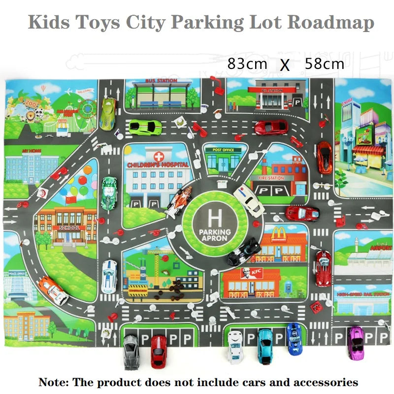 83*58cm/130*100cm Road Mat Children Traffic Car Map Educational Toy Road Plastic Carpet Playmat For Mats City Kids Toys Games